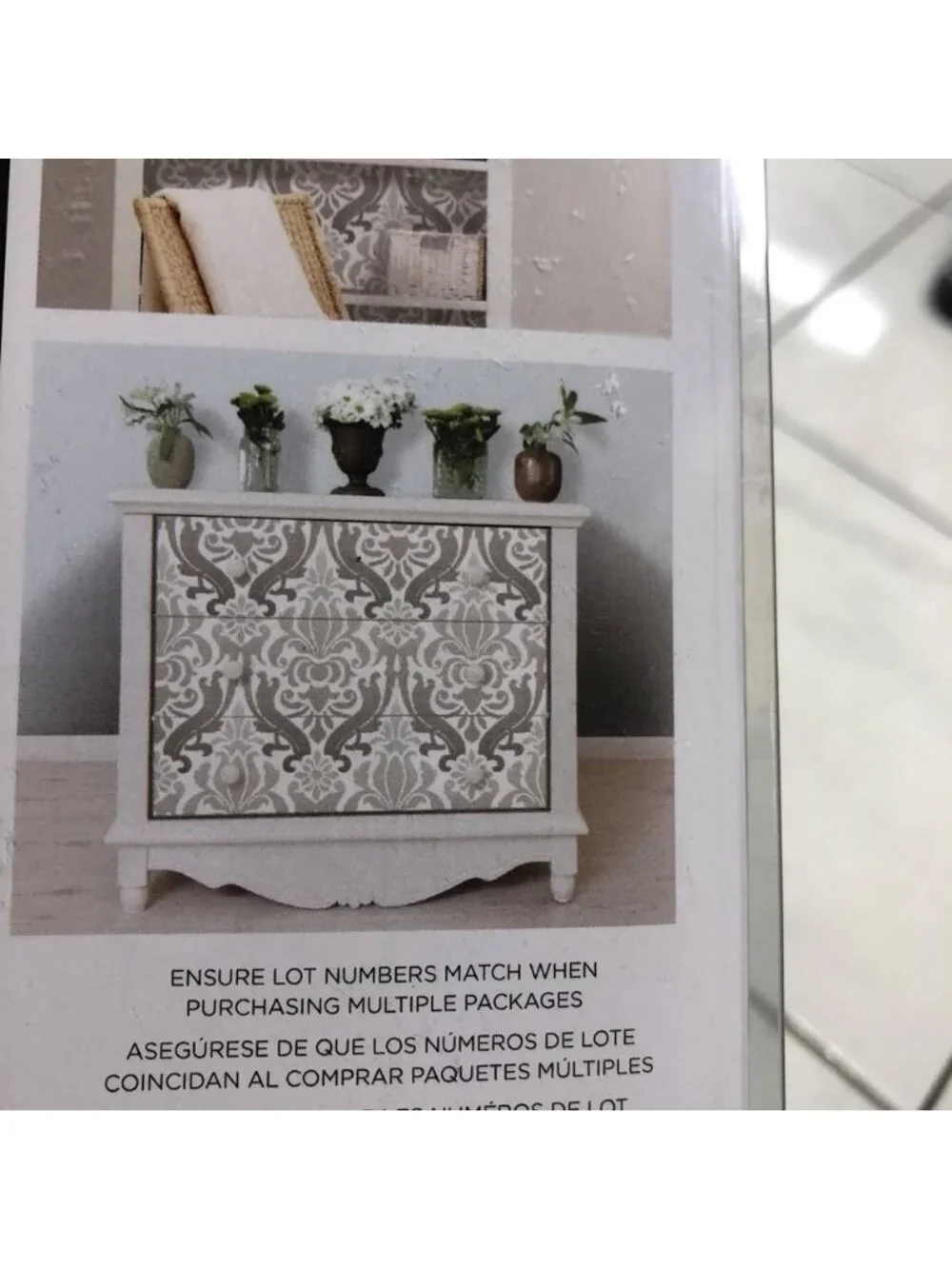 NUWALLPAPER Grey Nouveau Damask Peel And Stick Wallpaper Roll 20.5”x18ft